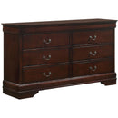  Elements International Louis Philippe 6-Drawer Dresser in Cherry IMAGE 2