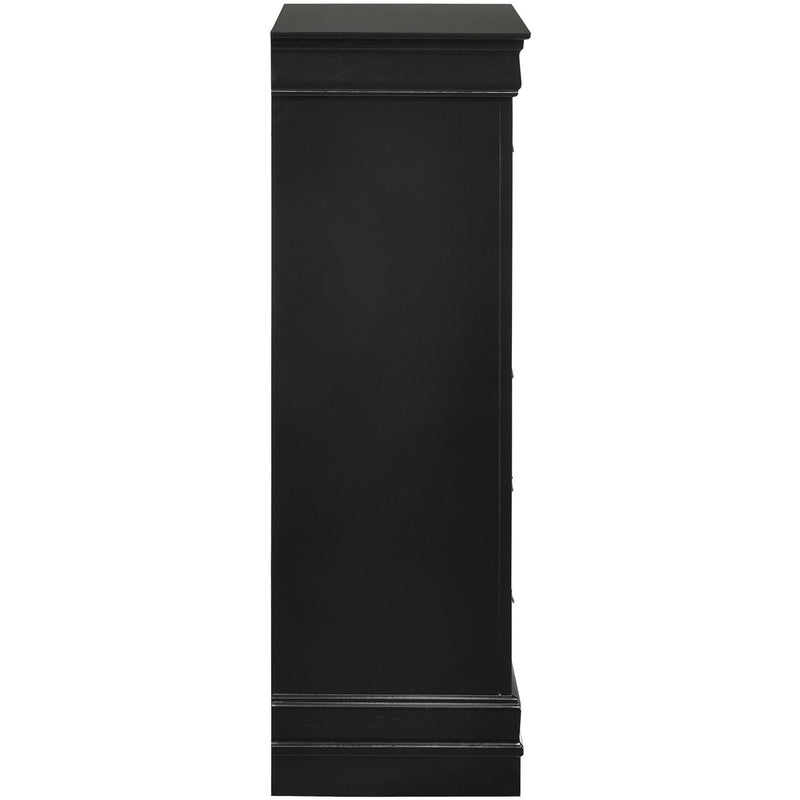  Elements International Louis Philippe 5-Drawer Chest in Black IMAGE 3