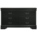  Elements International Louis Philippe 6-Drawer Dresser in Black IMAGE 2