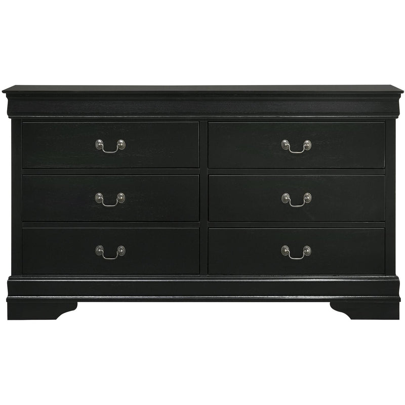  Elements International Louis Philippe 6-Drawer Dresser in Black IMAGE 2