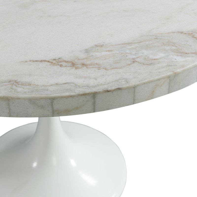  Elements International Celeste Round Dining Table in White IMAGE 3