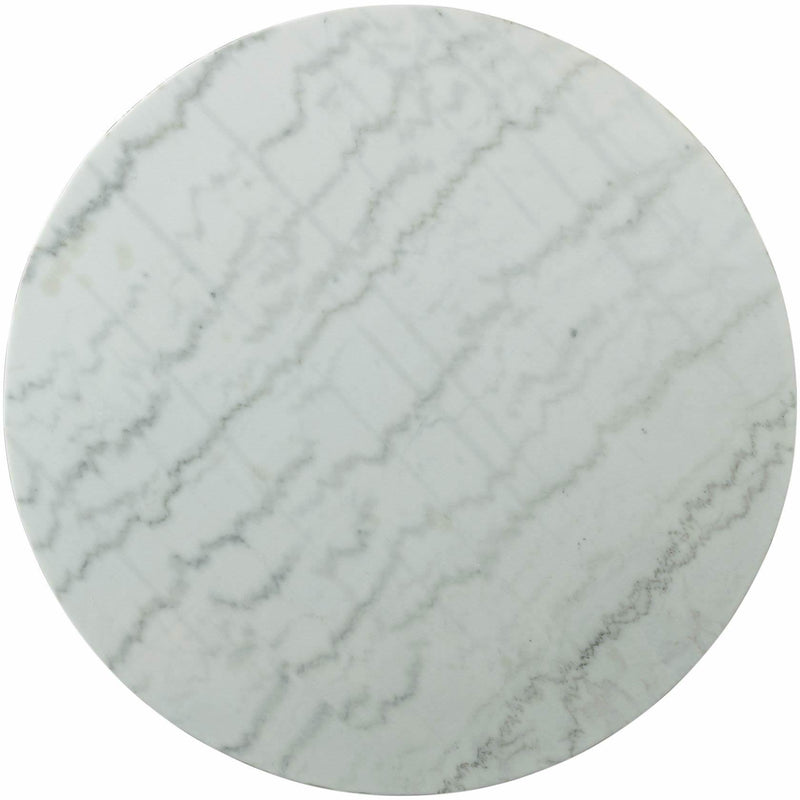  Elements International Celeste Round Dining Table in White IMAGE 4