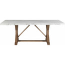  Elements International Lakeview White Marble Standard Height Rectangular Dining Table IMAGE 2