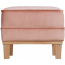  Elements International Palmer Ottoman Blond Ash Distressed Wood Royal Blush IMAGE 3