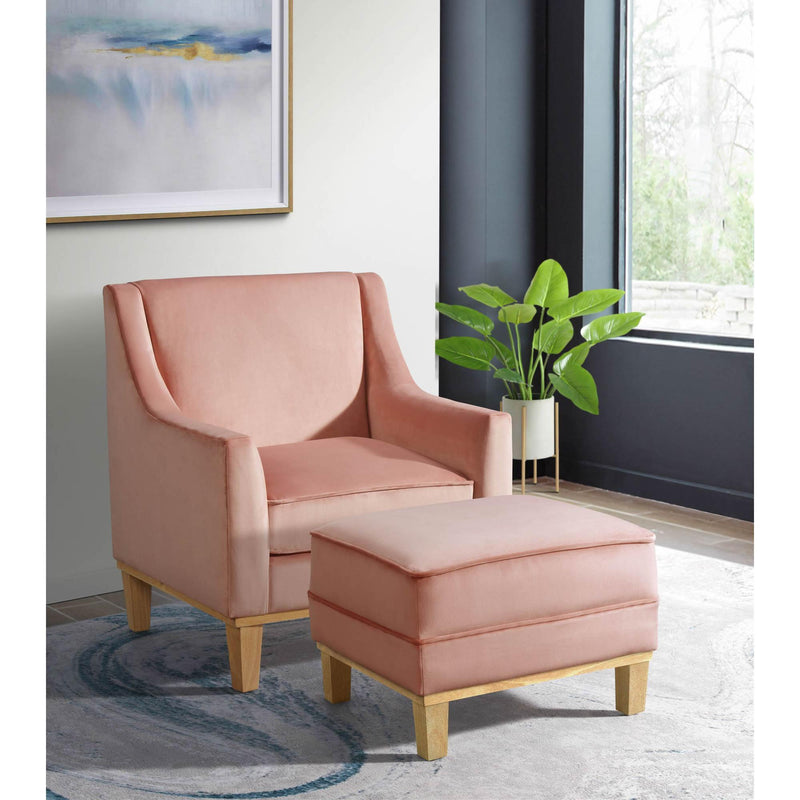  Elements International Palmer Ottoman Blond Ash Distressed Wood Royal Blush IMAGE 5