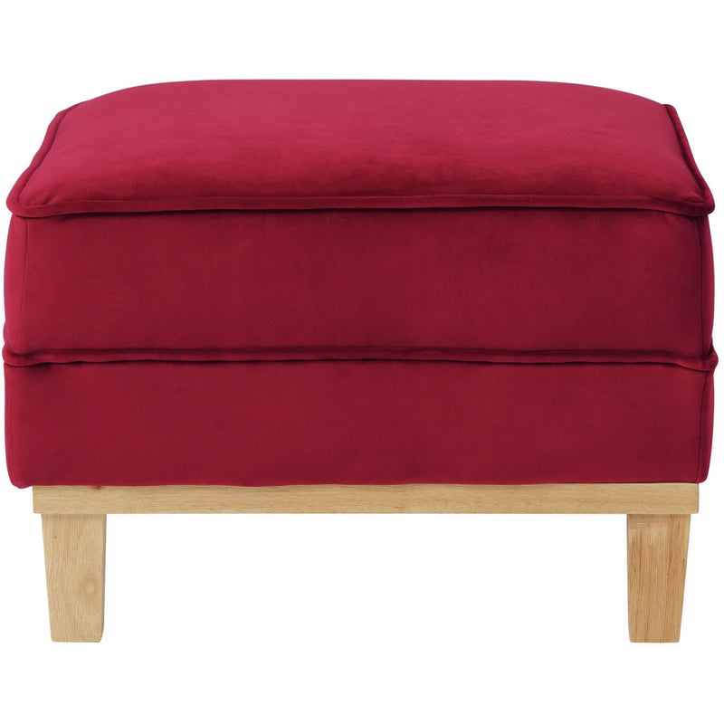  Elements International Palmer Ottoman Blond Ash Distressed Wood Royal Ruby IMAGE 2