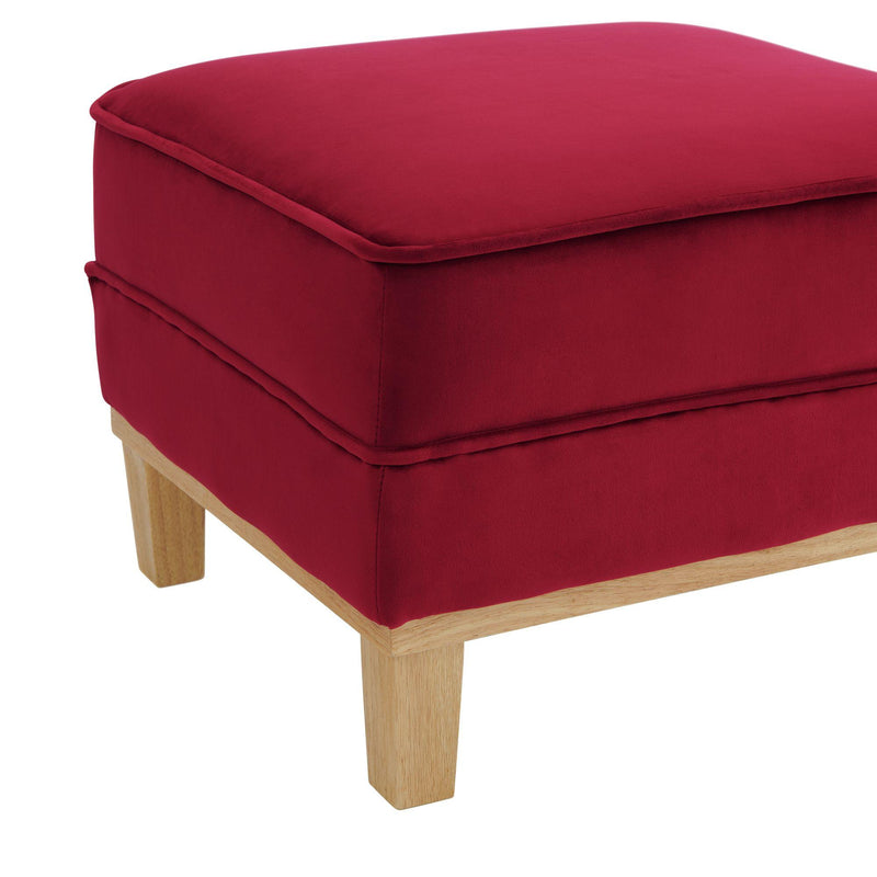  Elements International Palmer Ottoman Blond Ash Distressed Wood Royal Ruby IMAGE 4