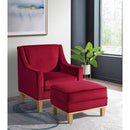  Elements International Palmer Ottoman Blond Ash Distressed Wood Royal Ruby IMAGE 5