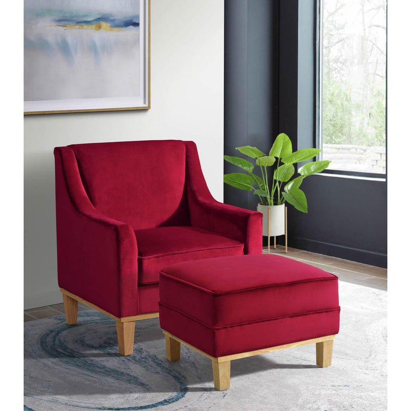  Elements International Palmer Ottoman Blond Ash Distressed Wood Royal Ruby IMAGE 5