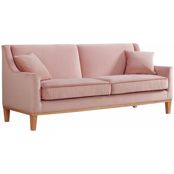  Elements International Palmer Sofa Blond Ash Distressed Wood Royal Blush IMAGE 1