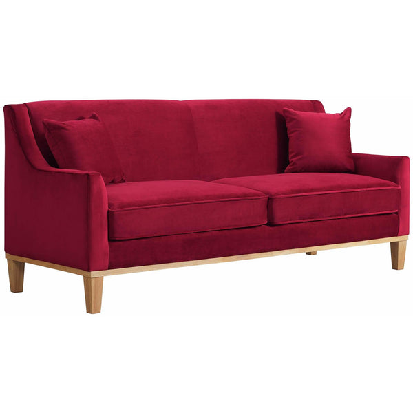  Elements International Palmer Sofa Blond Ash Distressed Wood Royal Ruby IMAGE 1