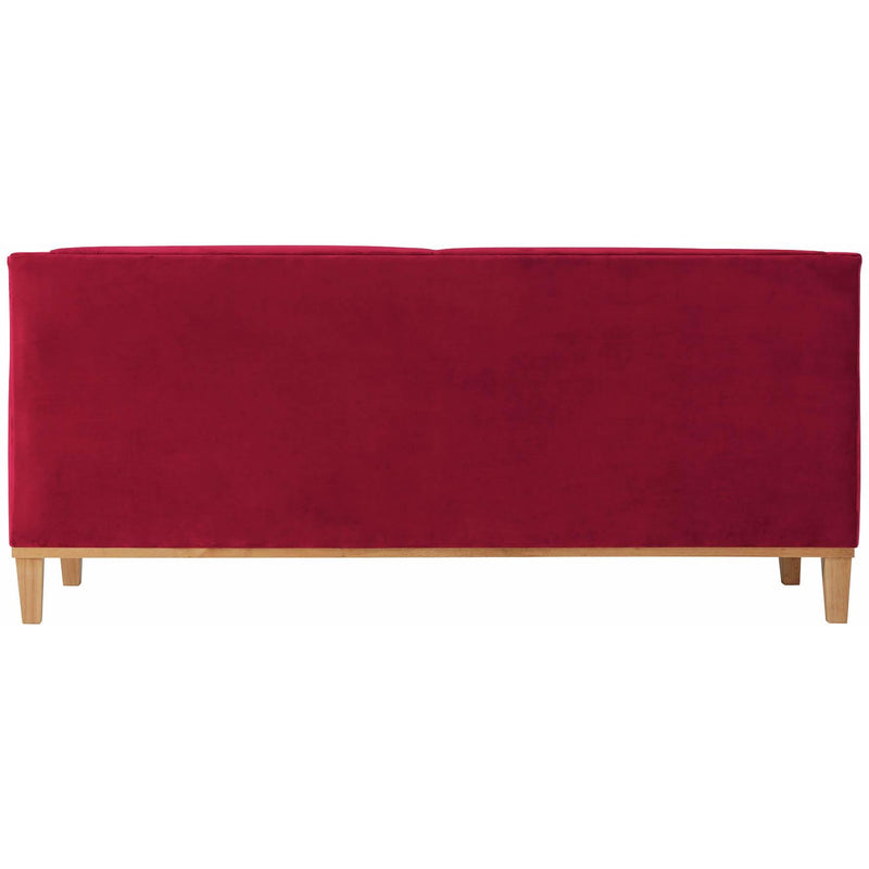  Elements International Palmer Sofa Blond Ash Distressed Wood Royal Ruby IMAGE 4