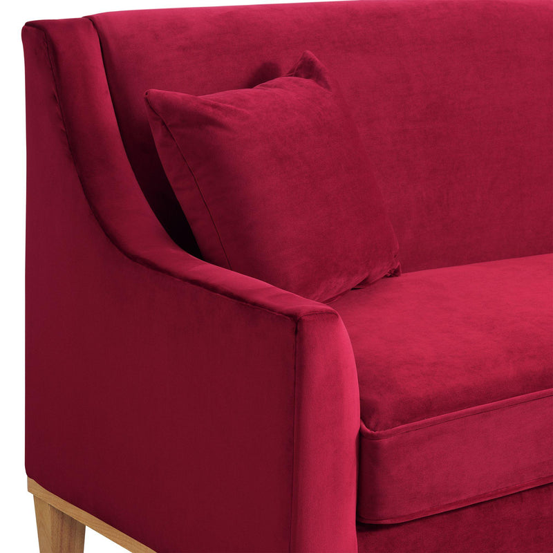  Elements International Palmer Sofa Blond Ash Distressed Wood Royal Ruby IMAGE 5