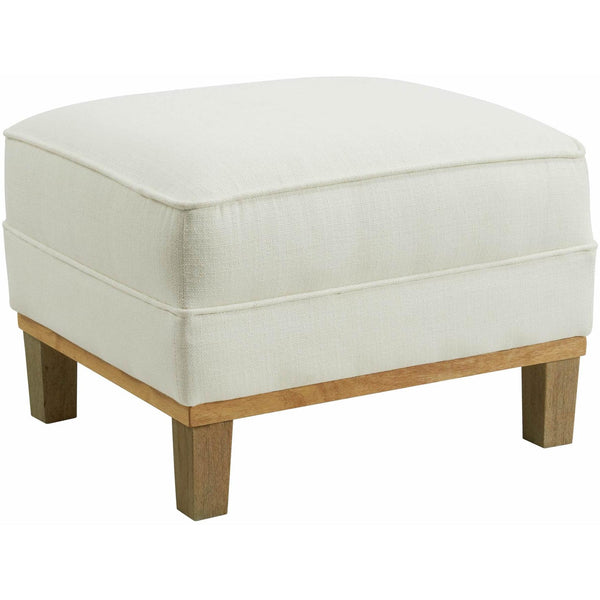  Elements International Palmer Ottoman Blond Ash Distressed Wood Garrison Cotton IMAGE 1