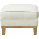  Elements International Palmer Ottoman Blond Ash Distressed Wood Garrison Cotton IMAGE 2