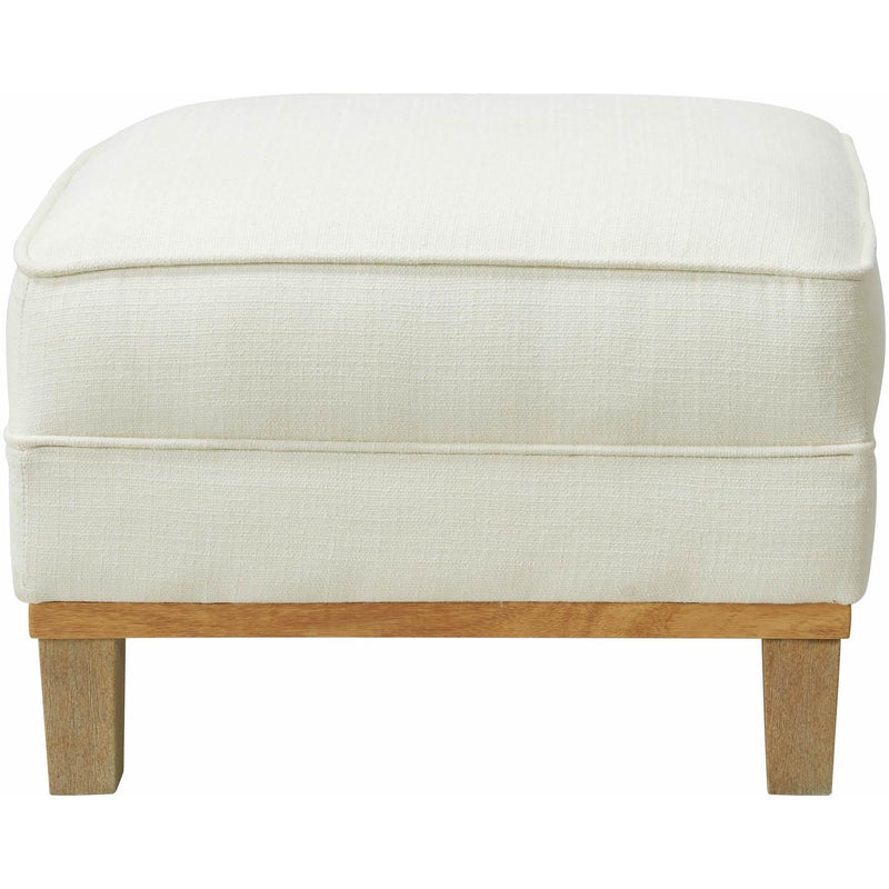  Elements International Palmer Ottoman Blond Ash Distressed Wood Garrison Cotton IMAGE 2