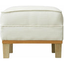  Elements International Palmer Ottoman Blond Ash Distressed Wood Garrison Cotton IMAGE 3