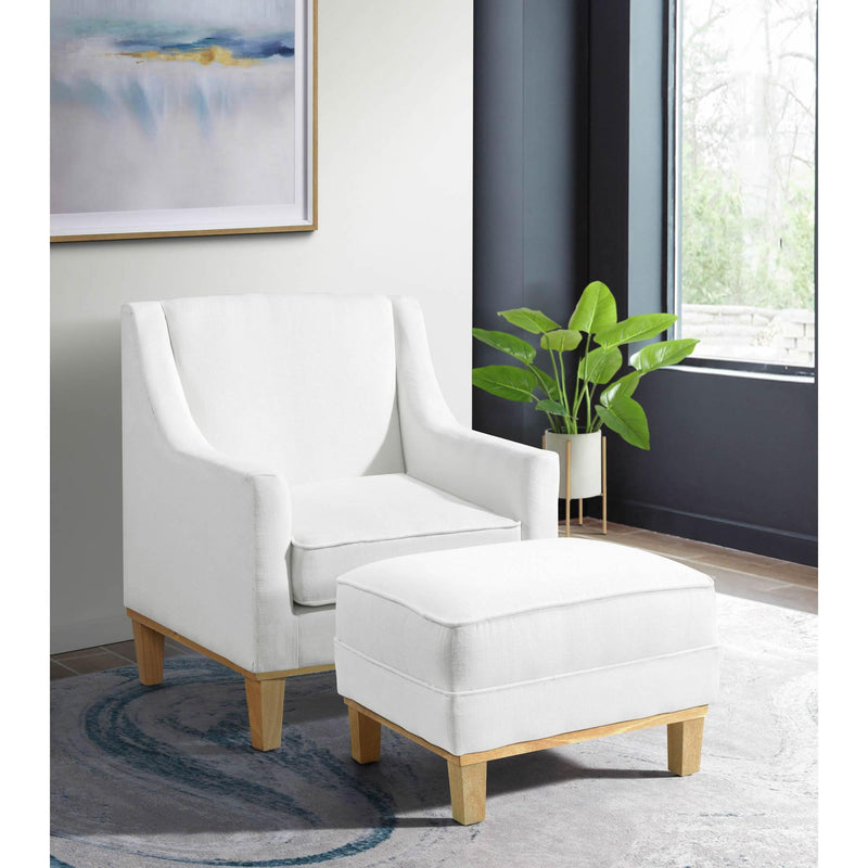  Elements International Palmer Ottoman Blond Ash Distressed Wood Garrison Cotton IMAGE 6