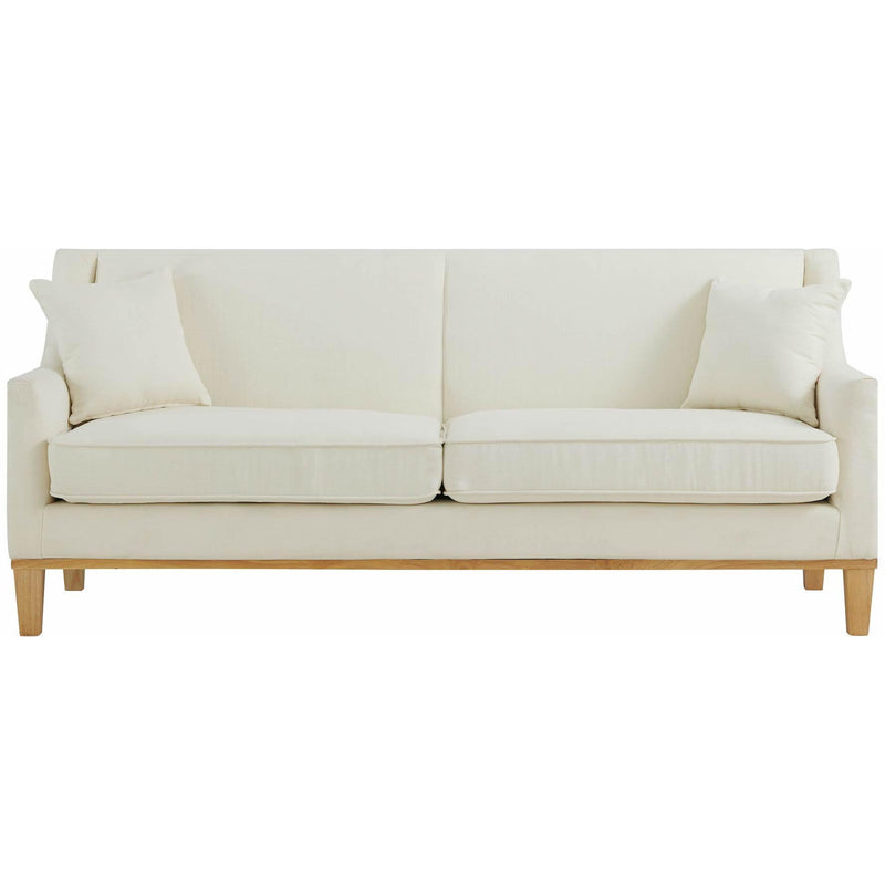  Elements International Palmer Sofa Blond Ash Distressed Wood Garrison Cotton IMAGE 2