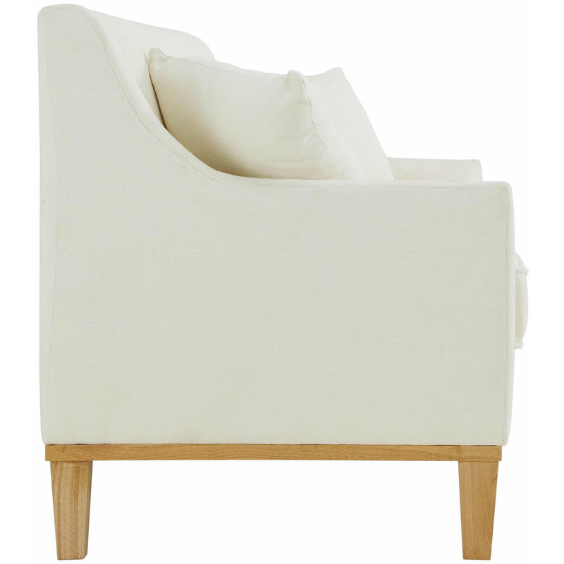  Elements International Palmer Sofa Blond Ash Distressed Wood Garrison Cotton IMAGE 3