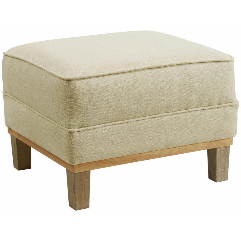 Elements International Palmer Ottoman Blond Ash Distressed Wood Garrison Hemp IMAGE 1