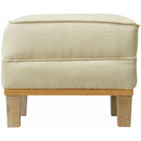  Elements International Palmer Ottoman Blond Ash Distressed Wood Garrison Hemp IMAGE 3