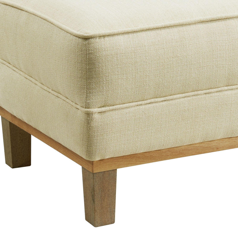  Elements International Palmer Ottoman Blond Ash Distressed Wood Garrison Hemp IMAGE 4