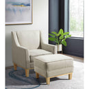  Elements International Palmer Ottoman Blond Ash Distressed Wood Garrison Hemp IMAGE 6