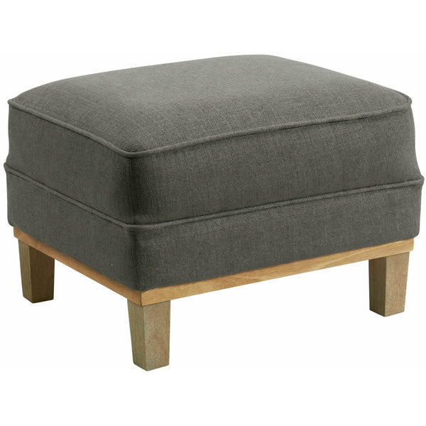 Elements International Palmer Ottoman Blond Ash Distressed Wood Garrison Charcoal IMAGE 1