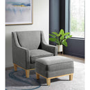  Elements International Palmer Ottoman Blond Ash Distressed Wood Garrison Charcoal IMAGE 6