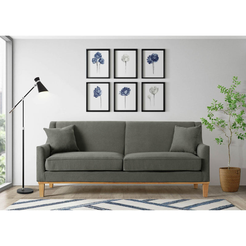  Elements International Palmer Sofa Blond Ash Distressed Wood Garrison Charcoal IMAGE 7