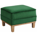  Elements International Palmer Ottoman Blond Ash Distressed Wood Royal Kelly Green IMAGE 1
