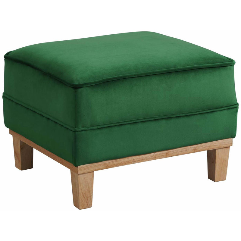  Elements International Palmer Ottoman Blond Ash Distressed Wood Royal Kelly Green IMAGE 1