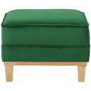  Elements International Palmer Ottoman Blond Ash Distressed Wood Royal Kelly Green IMAGE 2