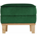  Elements International Palmer Ottoman Blond Ash Distressed Wood Royal Kelly Green IMAGE 3