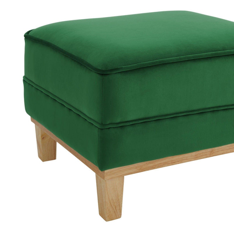  Elements International Palmer Ottoman Blond Ash Distressed Wood Royal Kelly Green IMAGE 4