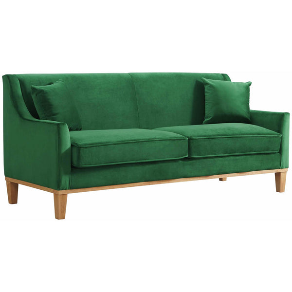  Elements International Palmer Sofa Blond Ash Distressed Wood Royal Kelly Green IMAGE 1