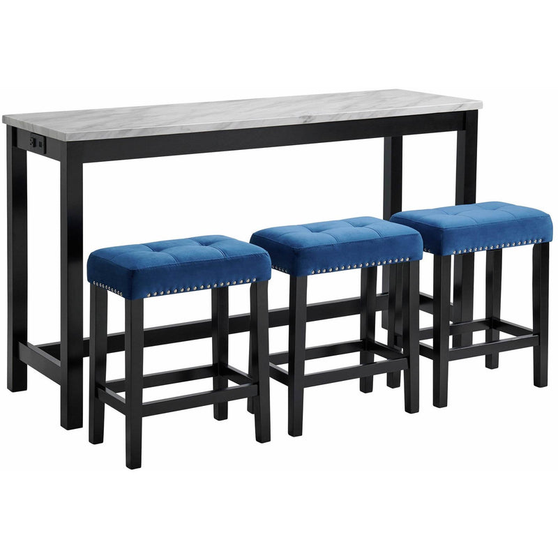  Elements International Marco Bar Table Set Single Pack in White Top IMAGE 1