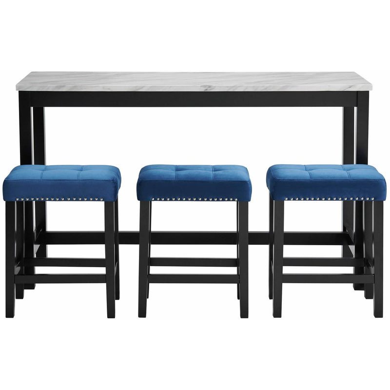  Elements International Marco Bar Table Set Single Pack in White Top IMAGE 2