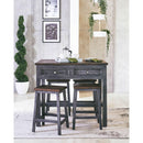  Elements International Ibiza Kitchen Island & 4 Stools (Villa Industrial Grey Base / Brown Top) IMAGE 3