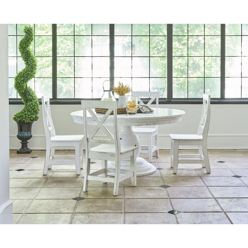 Elements International Britton White Dining Table