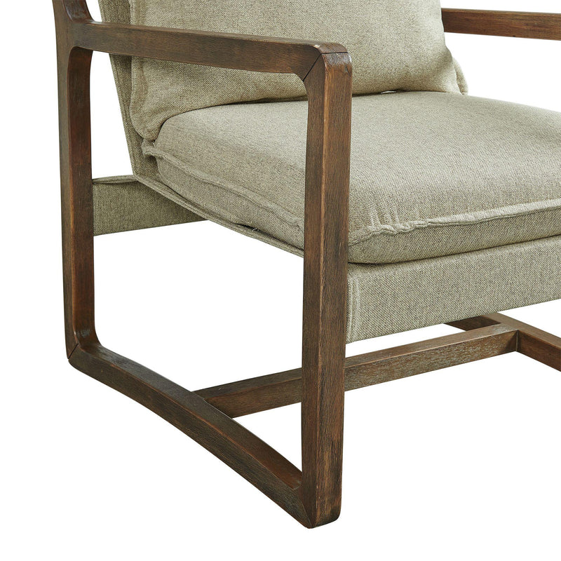  Elements International Spitfire Espresso Wood trim Chair in Mekinney Fawn IMAGE 5