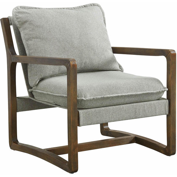  Elements International Spitfire Espresso Wood trim Chair in Mekinney Charcoal IMAGE 1