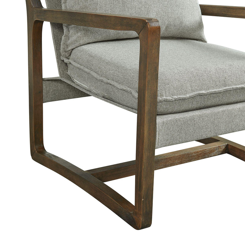  Elements International Spitfire Espresso Wood trim Chair in Mekinney Charcoal IMAGE 6