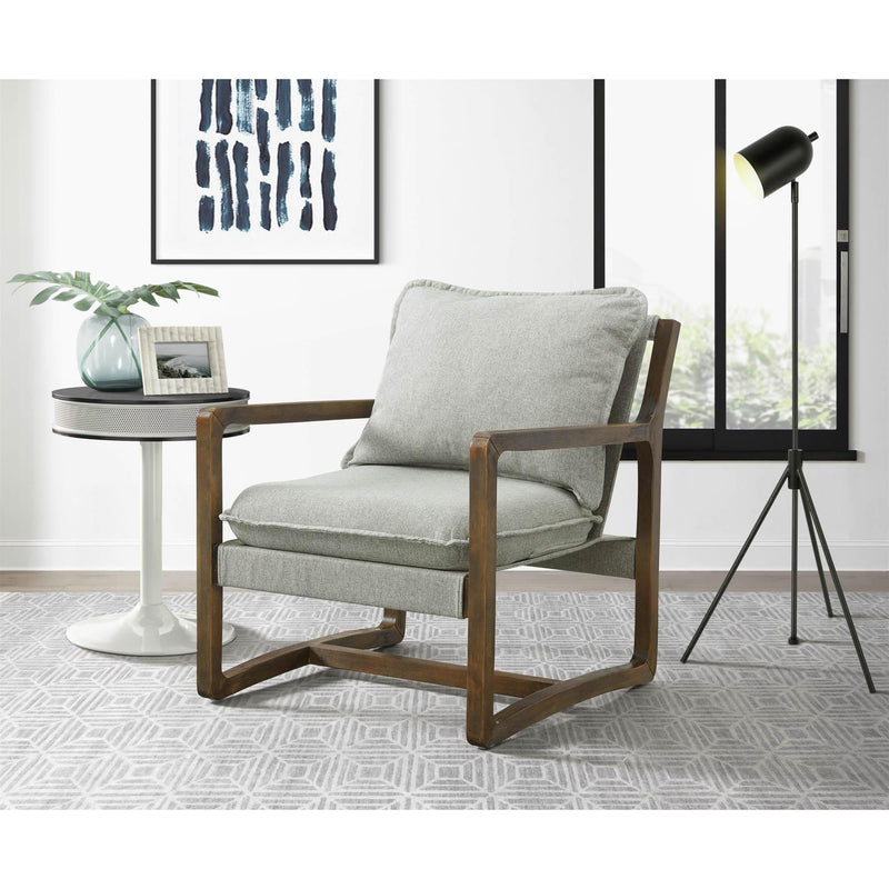  Elements International Spitfire Espresso Wood trim Chair in Mekinney Charcoal IMAGE 7
