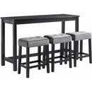  Elements International Frank Bar Table Single Pack (Table + Three Stools) in dark IMAGE 1