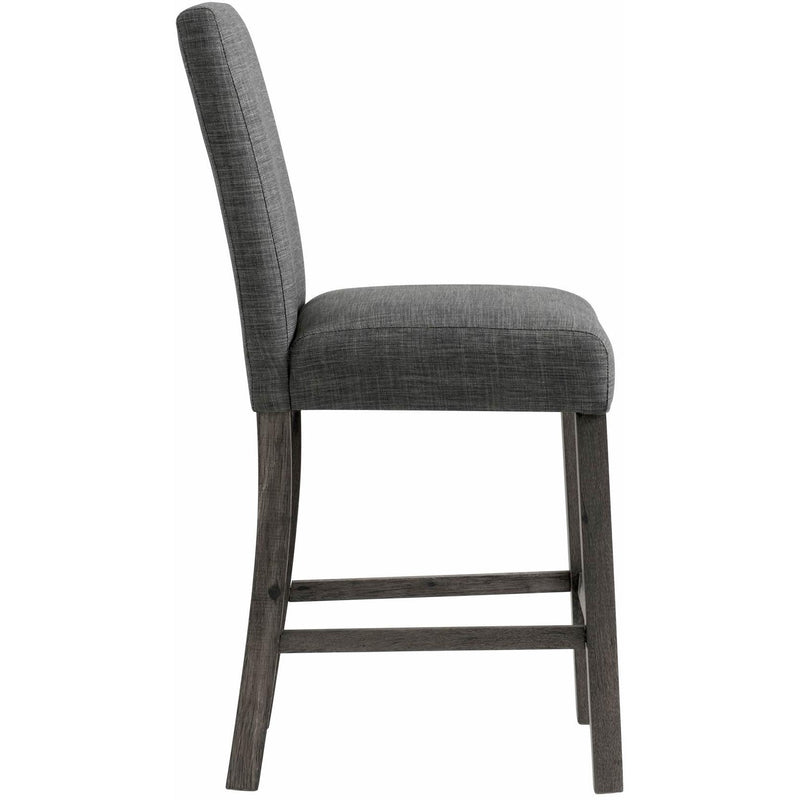  Elements International Oak Lawn Charcoal Grey Counter Chair Grey Fabric IMAGE 3