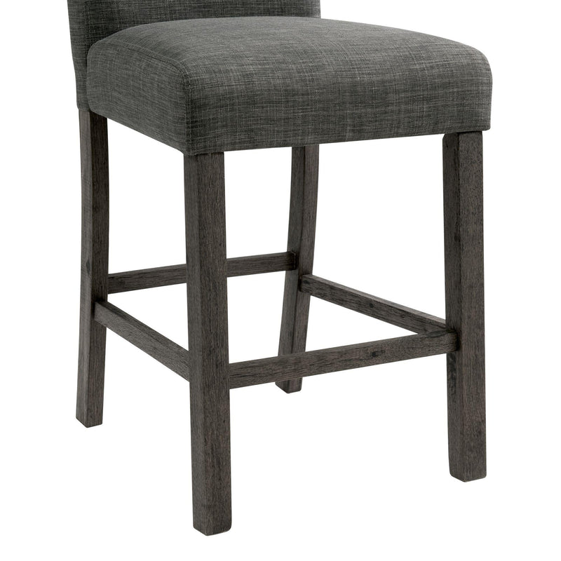  Elements International Oak Lawn Charcoal Grey Counter Chair Grey Fabric IMAGE 7