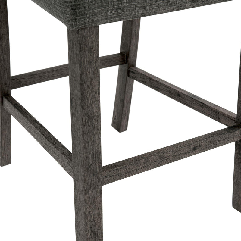  Elements International Oak Lawn Charcoal Grey Counter Chair Grey Fabric IMAGE 8