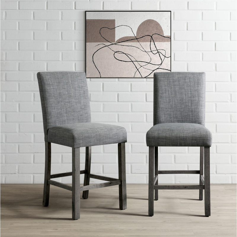  Elements International Oak Lawn Charcoal Grey Counter Chair Grey Fabric IMAGE 9